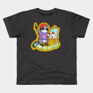 Raccon Artist Kids T-Shirt